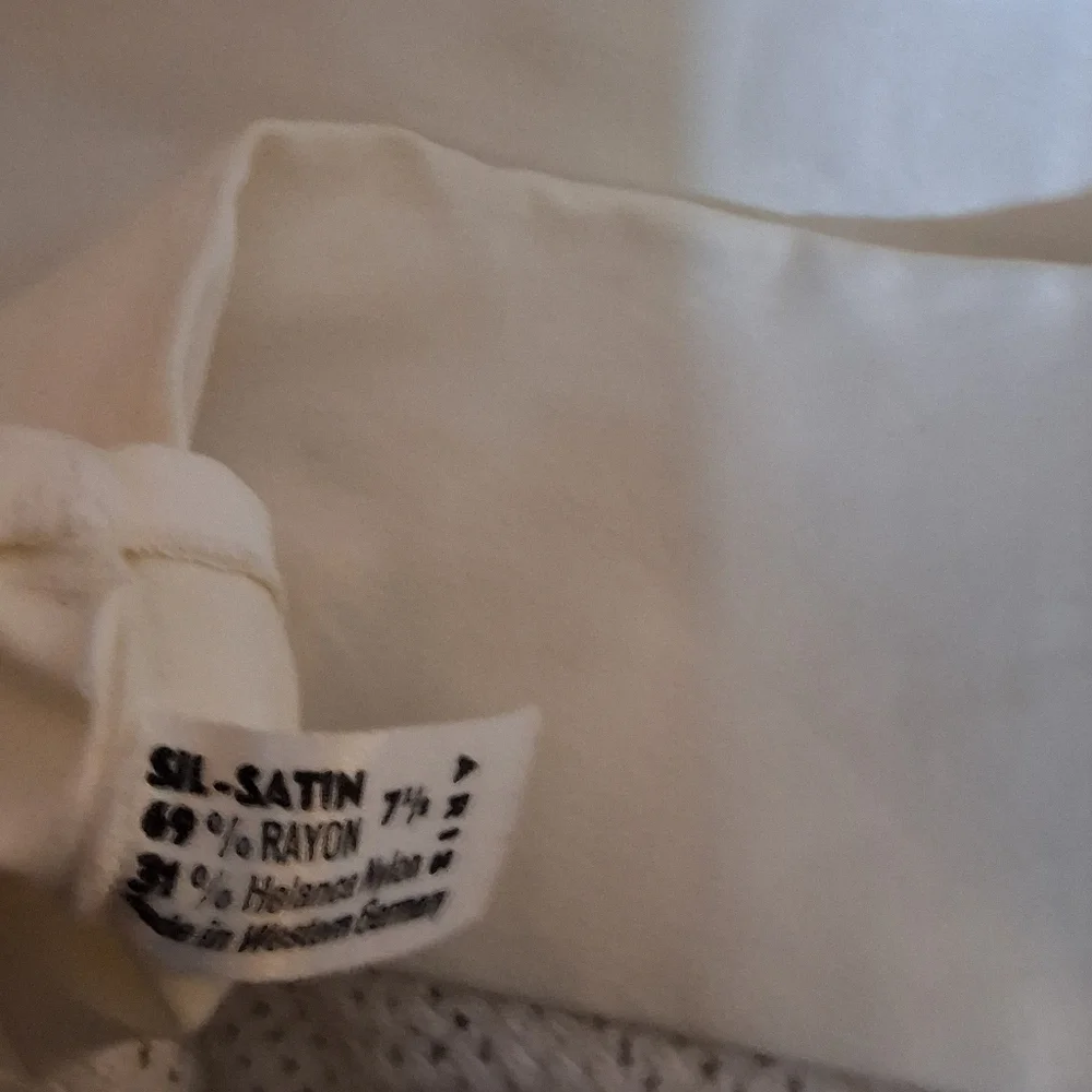 Vintage Aris White Satin Rhinestone closure elbow length gloves 7.5